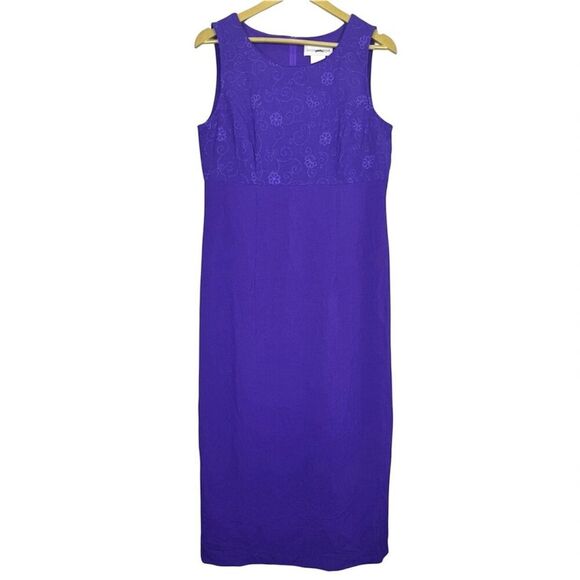 Vintage Sag Harbor Floral Embroidered Babydoll Maxi Dress Size 8 Fairy Boho NEW - Picture 1 of 8